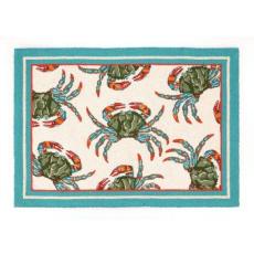 Blue Crab Hooked Rug
