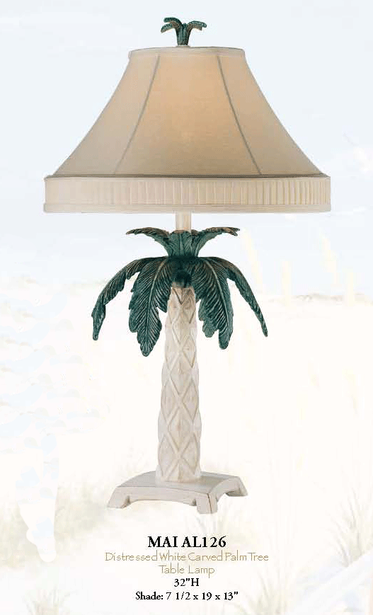 Coastal Table Lamps on White Palm Tree Table Lamp   Exclusive Tropical Lamps