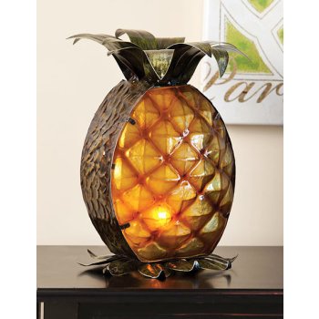 Glass and Metal Pineapple Lamp