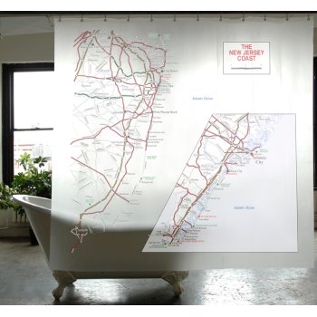  Jersey Shore Map Shower Curtain