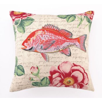 Tropical Snapper Red Pillow 