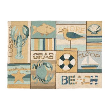 Beach Collage Hook Rug