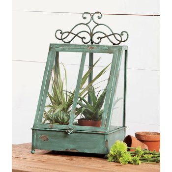 Antique Verdi Green Terrarium 