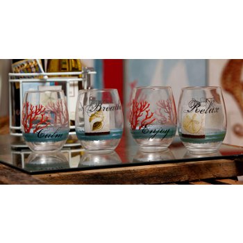 4 Assorted Aquarius Stemless Glass