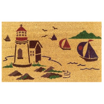Sea Side Vinyl Back Door Mat
