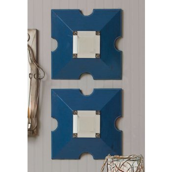 2 Assorted Wooden Wall Mirror