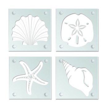 Shell Current Glass Coaster Set