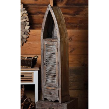 Wood Boat Shaped Cabinet