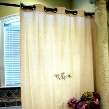 Monogrammed Shower Curtain
