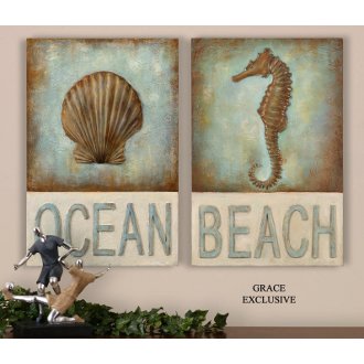 Ocean & Beach Art (set of 2)