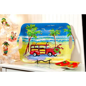 Coastal Holiday Large Eco Bamboo Tray