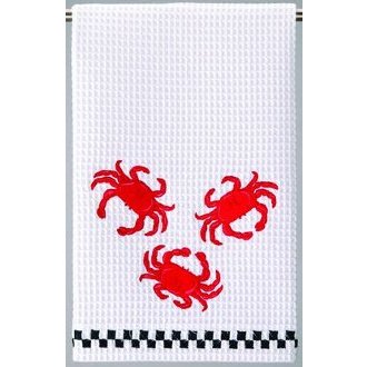 Crabs Kitchen Waffle Weave Towel