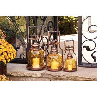 Dragonfly Nested Lantern Set, Amber (S/3)