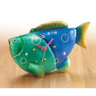 Deco Flair Figurine Desk Clock - Fish 