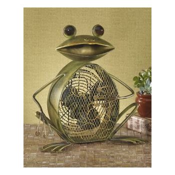 Frog Figurine Table Top Fan