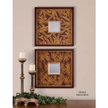 Golden Ferns Framed Mirrors