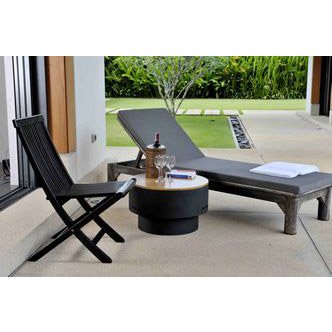 HotSpot Solid Base Revolver Fire Pit w/ Wooden Top