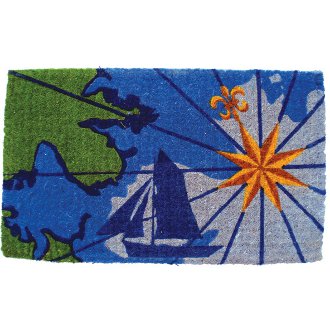 Nautical Map Extra Thick Coconut Fiber Doormat