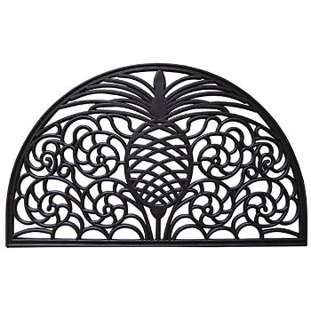 Pineapple Half Round Recycled Rubber Door Mat