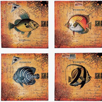 S/4 Resin Wall Tiles, Poisson