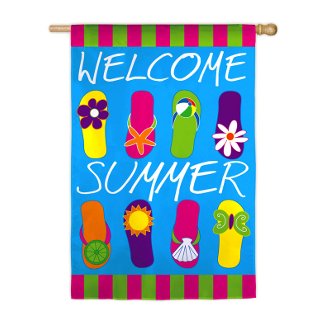 Summer Flips Garden Size Applique Flag