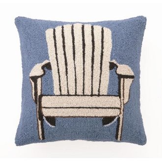 White Adirondack Chair Hook Pillow