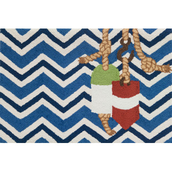 Chevron and Buoys Accent Rug