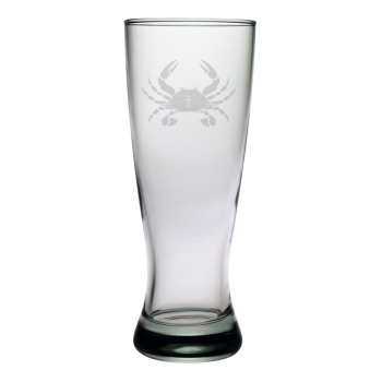 Crab Etched Grand Pilsner Glasses (set of 4)