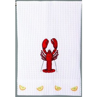 Lobster Kitchen Waffle Weave Towel