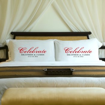 Wedding Couples Personalized Pillow Case Set