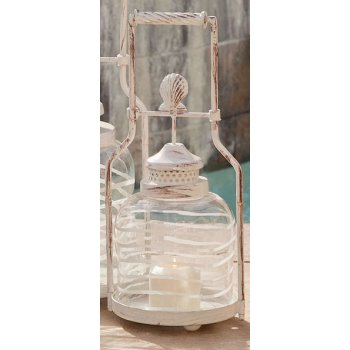 Shell Frosted Globe Lantern 17inch