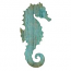 Seahorse Silhouette Facing Right Wall Art - Aqua
