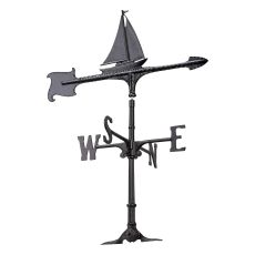 30" Sailboat Accent Weathervane, Black