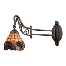 Mix-N-Match 1 Light Swingarm In Vintage Antique With Stained Glass