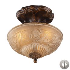 Restoration Flushes 3 Light Semi Flush In Antique Golden Bronze - Includes Recessed Lighting Kit