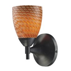 Celina 1 Light Sconce In Dark Rust And Cocoa Glass