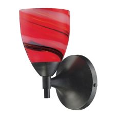 Celina 1 Light Sconce In Dark Rust And Candy Glass