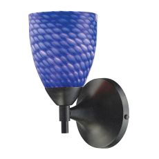Celina 1 Light Sconce In Dark Rust And Sapphire Glass