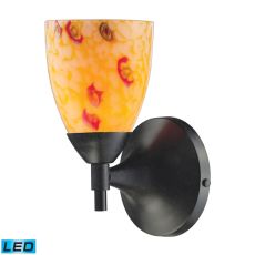 Celina 1 Light Sconce In Dark Rust And Yellow Glass