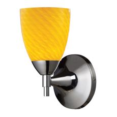 Celina 1 Light Sconce In Polished Chrome And Canary Glass