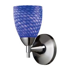 Celina 1 Light Sconce In Polished Chrome And Sapphire Glass
