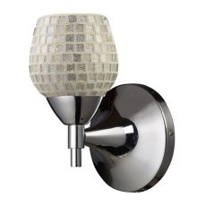 Celina 1 Light Sconce In Polished Chrome And Silver Glass