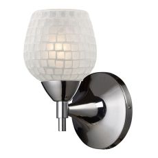 Celina 1 Light Sconce In Polished Chrome And White