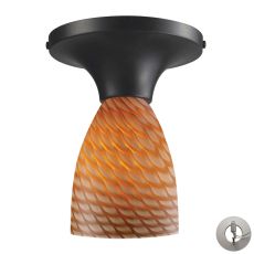 Celina 1 Light Semi Flush In Dark Rust And Cocoa Glass - Includes Recessed Lighting Kit