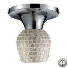 Celina 1 Light Semi Flush In Polished Chrome And Silver - Includes Recessed Lighting Kit