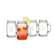 16 Oz. Anchor Old Fashioned Drinking Jars (Set Of 4)