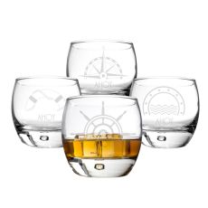 Personalized 10.75 Oz. Nautical Heavy Based Whiskey Glasses