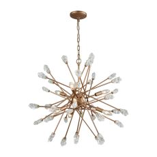 Serendipity 6 Light Chandelier In Matte Gold With Clear Bubble Glass