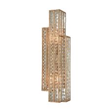 Lexicon 2 Light Sconce In Matte Gold With Clear Crystal