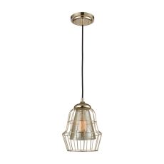 Yardley 1 Light Pendant In Polished Gold With Mercury Glass